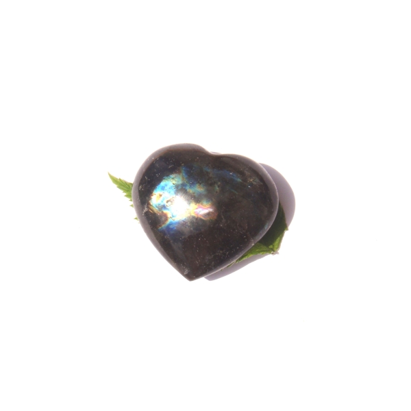Coeur Labradorite roulée 3 CM de hauteur x 3.4 CM max de largeur - Photo n°1