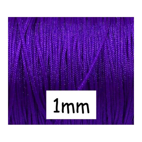 10m Fil De Jade 1mm De Couleur Violet - Idéal Noeud Coulissant - Photo n°1