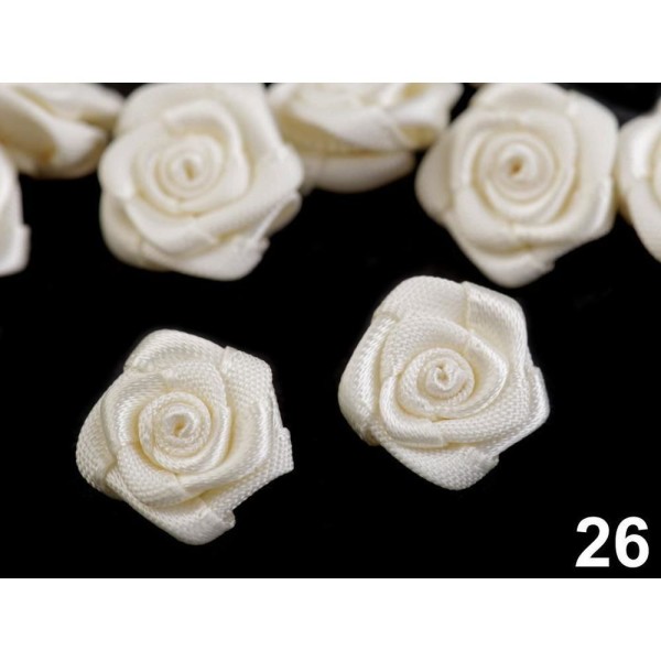 10pc 26 Rémanence Tissu Rose Ø15mm, Coudre-sur Appliques de Fleurs, de Vêtements, de Chaussures Déco - Photo n°1