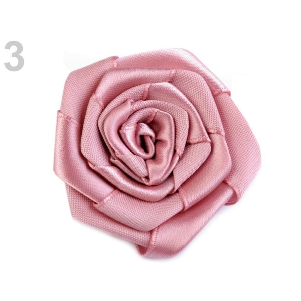 10pc 3 de Mariée Rose en Satin Rose Ø55mm, Coudre-sur Appliques de Fleurs, de Vêtements, de Chaussur - Photo n°1