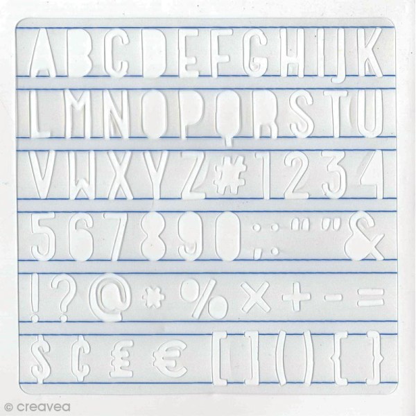 Pochoir Heatwave - Alphabet Sans Serif et chiffres - 61 formes - Photo n°2