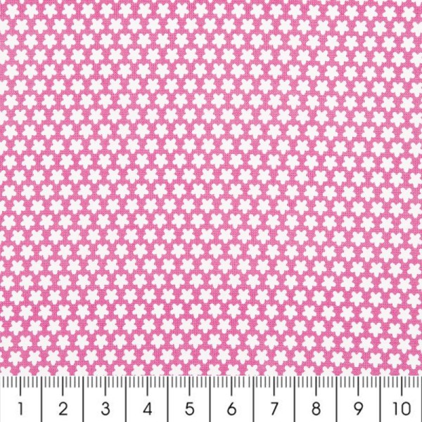 Tissu Rico Design - Fleurs blanches - A la coupe par 10 cm (sur mesure) - Photo n°2