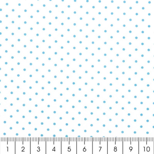 Tissu Rico Design - Pois bleu - A la coupe par 10 cm (sur mesure) - Photo n°2