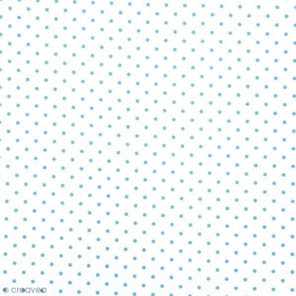 Tissu Rico Design - Pois bleu - A la coupe par 10 cm (sur mesure) - Photo n°1
