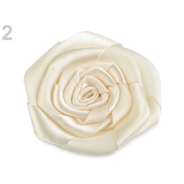 10pc 2 Glacée à la Vanille de Satin Rose Ø55mm, Coudre-sur Appliques de Fleurs, de Vêtements, de Cha - Photo n°1