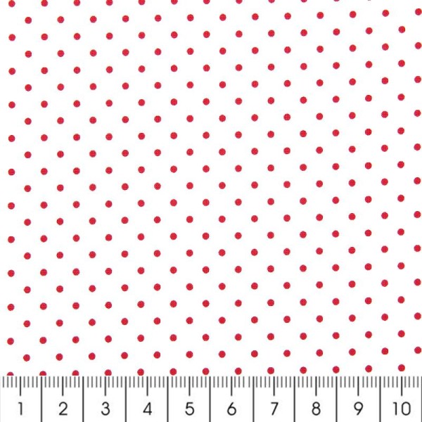 Tissu Rico Design - Pois rouge - A la coupe par 10 cm (sur mesure) - Photo n°2