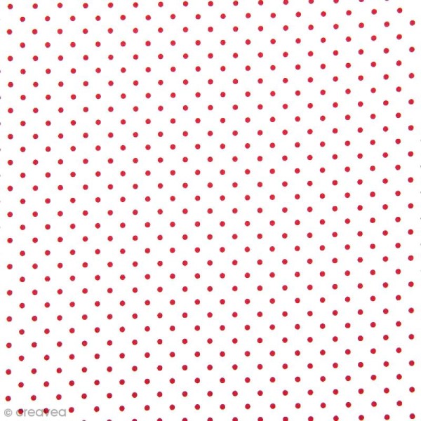 Tissu Rico Design - Pois rouge - A la coupe par 10 cm (sur mesure) - Photo n°1