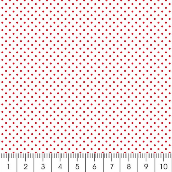 Tissu Rico Design - Pois rouge - A la coupe par 10 cm (sur mesure) - Photo n°2
