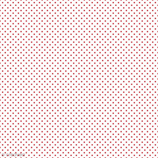 Tissu Rico Design - Pois rouge - A la coupe par 10 cm (sur mesure) - Photo n°1