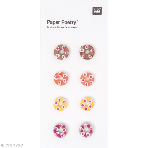 Stickers Quilling Donut - 8 pcs - Photo n°1