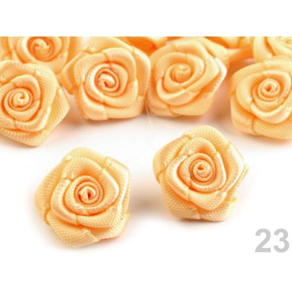 10pc 23 Aurora Tissu Rose Ø15mm, Coudre-sur Appliques de Fleurs, de Vêtements, de Chaussures Décor E - Photo n°1