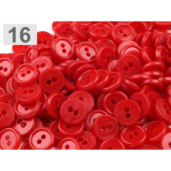 100pc (148) Rouge Fraise Plastique, 2-trou Chemise à Boutons Taille 18', Et de la Fixation, de la Me - Photo n°1