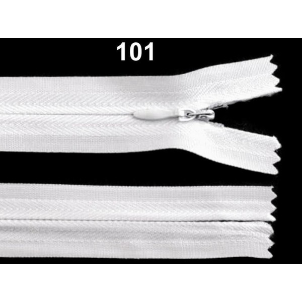 1pc Blanc Invisible en Nylon à fermeture éclair Largeur de 3mm Longueur: 50cm, Sac Notions, un Sac, - Photo n°1