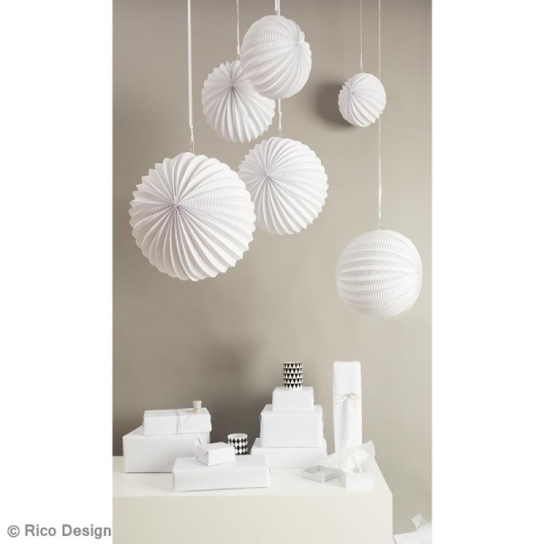 Lampions en papier - Blanc - 3 tailles - 3 pcs - Photo n°2