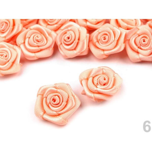10pc 6 Abricots à la Crème de Tissu Rose Ø15mm, Coudre-sur Appliques de Fleurs, de Vêtements, de Cha - Photo n°1