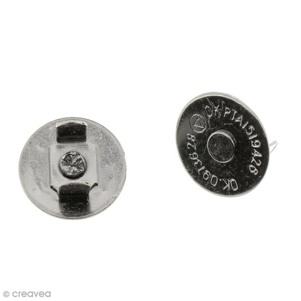 Fermeture magnétique à griffes - Ronde - Noir - 14 x 2 mm - 5 pcs - Photo n°1