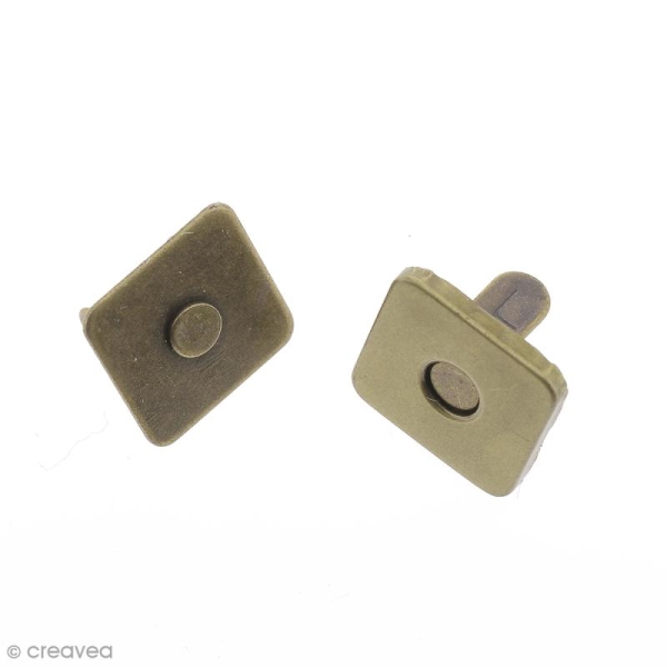 Fermeture magnétique à griffes - Carrée - Bronze - 14 x 2 mm - 5 pcs - Photo n°1