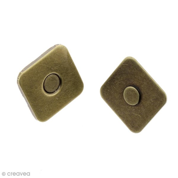 Fermeture magnétique à griffes - Carrée - Bronze - 18 x 2 mm - 5 pcs - Photo n°1