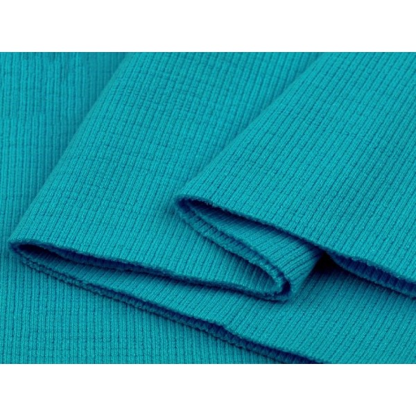 1pc 35 Bleu Zirkon Nervures / Élastique Rib Tricot 16x80 Cm, en Tissu, le Bricolage de l'Artisanat, - Photo n°2