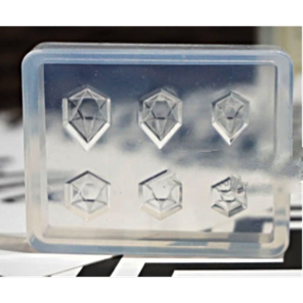 1pc Transparent 6 Larme de Poire Hexagone Facettes pierres précieuses Silicone Diy Cabochon Boucles - Photo n°2