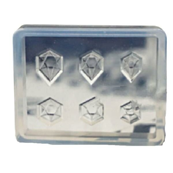 1pc Transparent 6 Larme de Poire Hexagone Facettes pierres précieuses Silicone Diy Cabochon Boucles - Photo n°1
