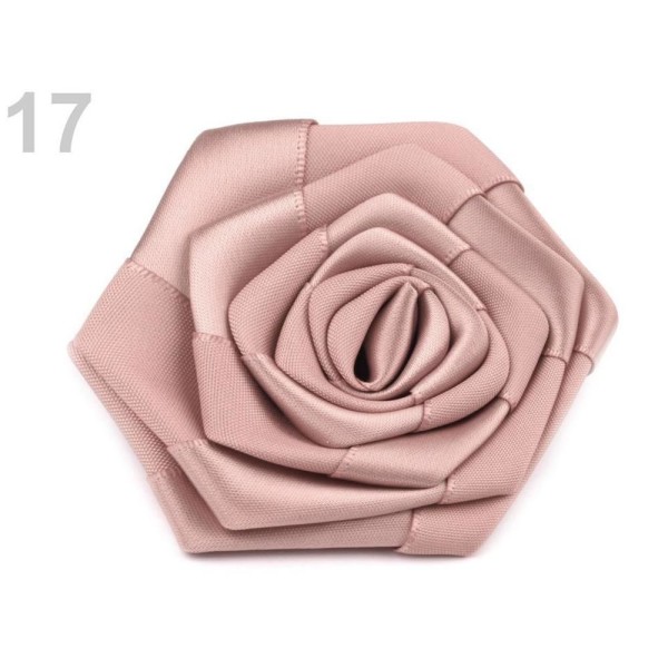 1pc 17 Amberlight Satin Rose Ø70mm, Coudre-sur Appliques de Fleurs, de Vêtements, de Chaussures Déco - Photo n°1