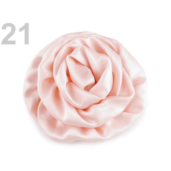 2pc 21 Impatiens de Satin Rose Rose Ø70mm, Coudre-sur Appliques de Fleurs, de Vêtements, de Chaussur - Photo n°1