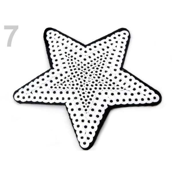 1pc Fer Blanc Onpatch Étoiles, Paillettes Patchs, Coudre-sur, au Fer Et à la réflexion, à la Merceri - Photo n°1