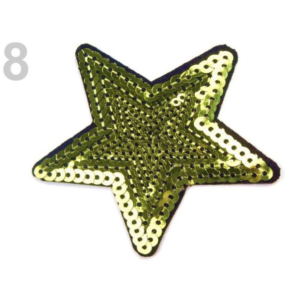 1pc Vert Lime de Fer Onpatch Étoiles, Paillettes Patchs, Coudre-sur, au Fer Et à la réflexion, à la - Photo n°1