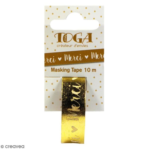 Masking tape Merci doré - 1,5 cm x 10 m - Photo n°2