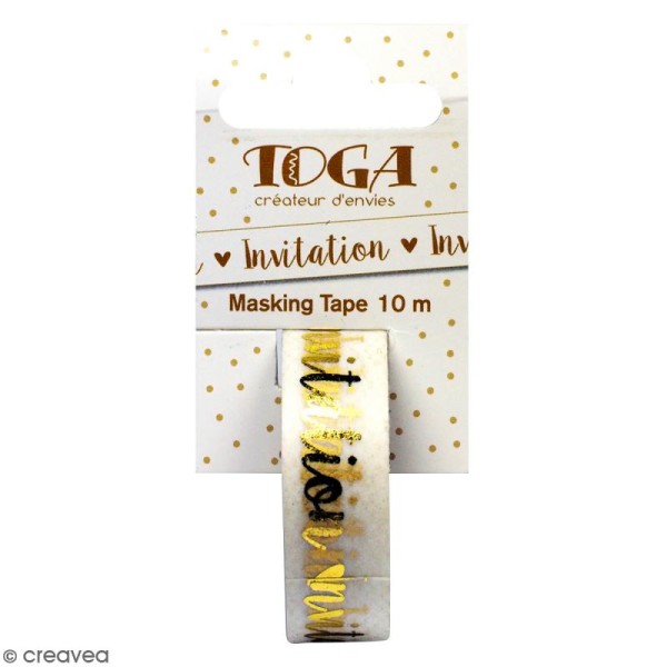 Masking tape Invitation doré - 1,5 cm x 10 m - Photo n°2