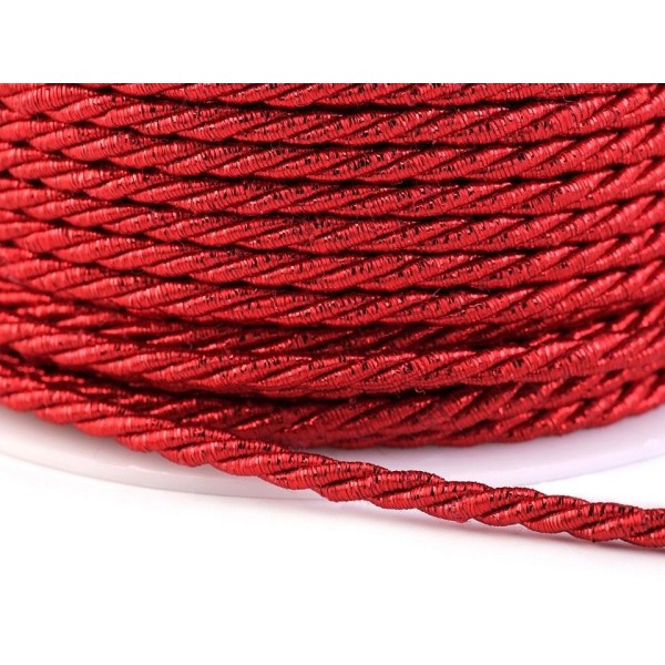 20m Fiery Rouge corde Avec Lurex Ø3mm, les Cordons des Stores Et des Chaînes, Mercerie, - Photo n°2