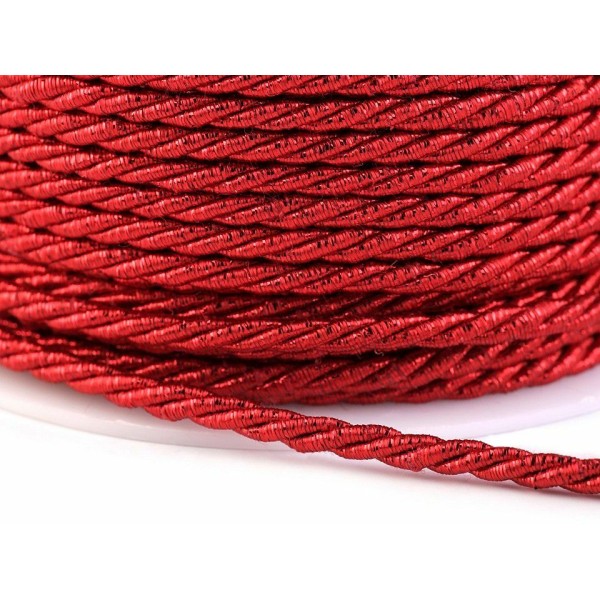 20m Fiery Rouge corde Avec Lurex Ø3mm, les Cordons des Stores Et des Chaînes, Mercerie, - Photo n°1