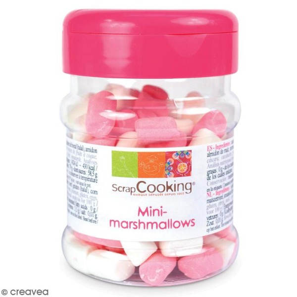 Mini marshmallows ScrapCooking - Rose et blanc - 40 g - Photo n°1