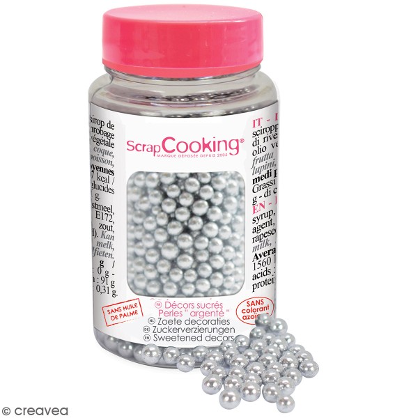 Pot de Perles en sucre - Argent - 40 g - Photo n°1