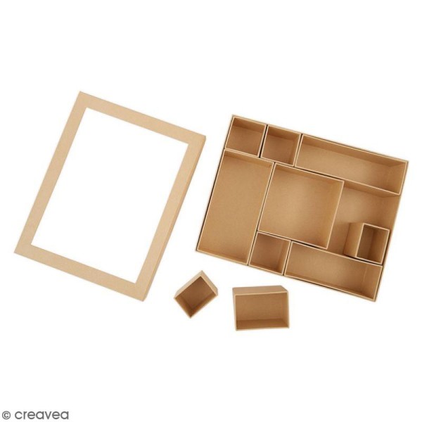 Shadow box à décorer - 15 x 8 cm - 9 cases - Photo n°3