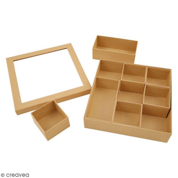 Shadow box à décorer - 20 x 20 cm - 7 cases - Photo n°3