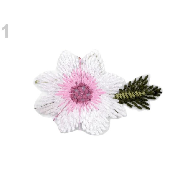 1pc 1 (6 x 9 Cm) Blanc Emboridered Appliques de Fleurs en Organza, Coudre-sur Appliques, des Vêtemen - Photo n°1