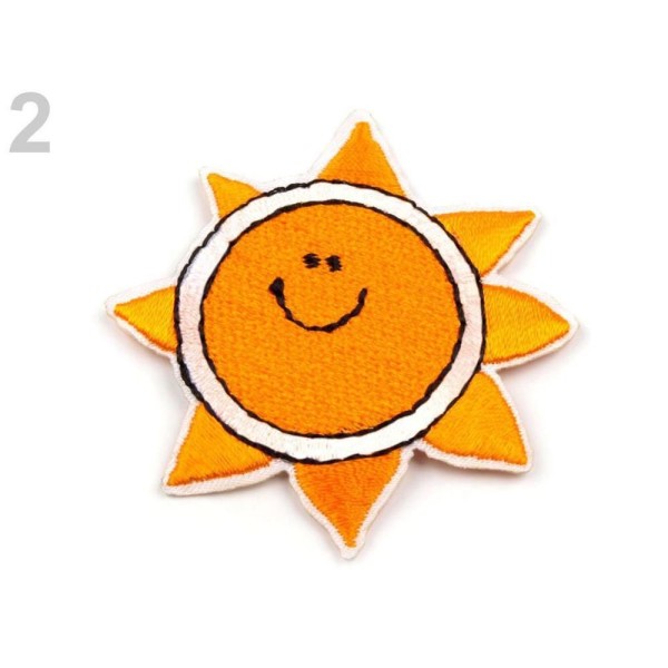 10pc de Soleil Orange de Fer Sur les Patchs Brodés de Canard, le Soleil, le Champignon, le Fer-sur l - Photo n°1