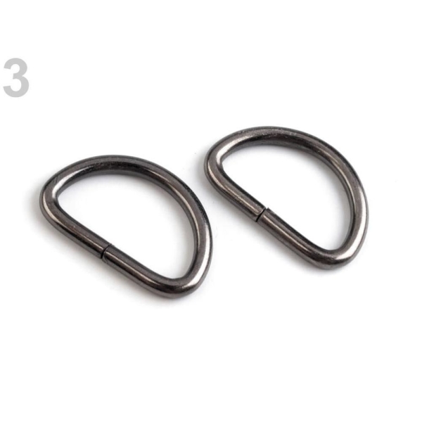 10pc Noir Nickel-Métal-D-anneau Largeur 25mm, Vêtements, Bagues Et anneaux en D, Matériel / Mercerie - Photo n°1