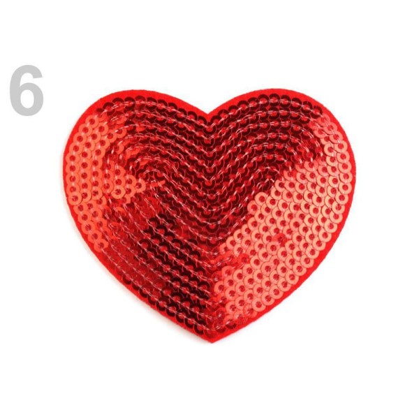 1pc Fer Rouge Sur Patch Coeur Avec Paillettes, le Fer-sur les Patchesand Coudre sur les taches, Coud - Photo n°1