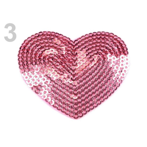 1pc Rosebloom au Fer À repasser Patch Coeur Avec Paillettes, le Fer-sur les Patchesand Coudre sur le - Photo n°1