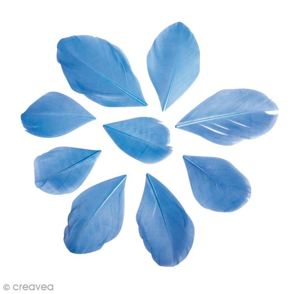 Plumes coupées Bleu clair 6 cm - 2 g - Photo n°1