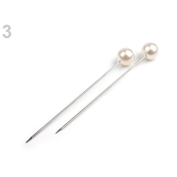 50pc de Perles Décoratives Perle de la Tête d'Épingles de Couture Longueur 55 mm, à Tête d'Acier, Me - Photo n°1