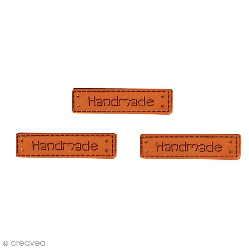 15 pièces Étiquettes de Haute qualité pour des créations Faites à la Main 3DP Etiquette Cuir Hand Made SQ02 tricoté Handmade 