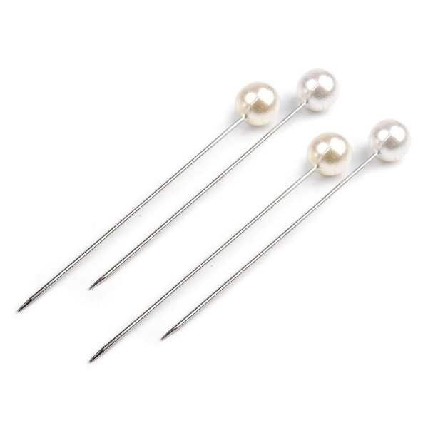 50pc Ix. N ° 2 Décoratifs Perle de la Tête d'Épingles de Couture Longueur 55 mm, à Tête d'Acier, Mer - Photo n°1