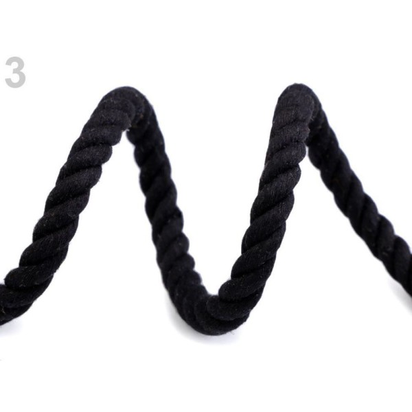 5m Noir en Coton corde / Corde de Ø10mm Entreprise, Cordon Macrame, Cordon de la Décoration, de la M - Photo n°2