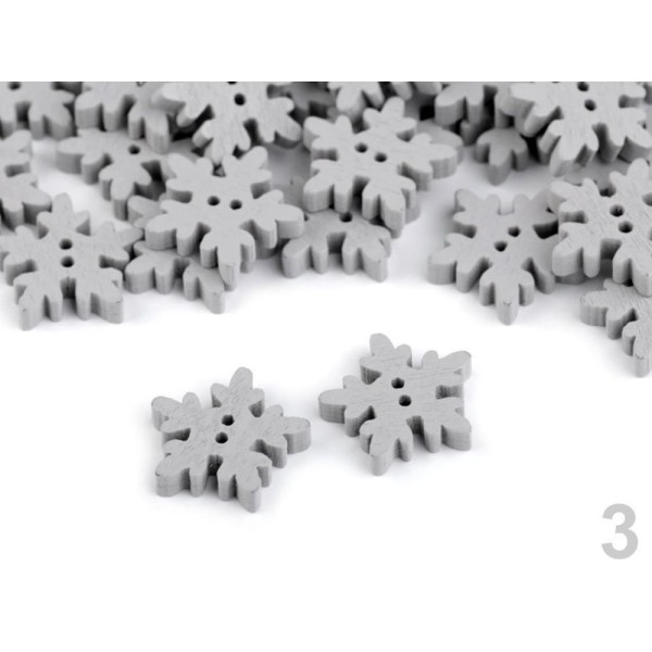 50pc 3 Colombe Grise Bouton Décoratif Flocon de neige, des Boutons, Et de la Fixation, de la Merceri - Photo n°1
