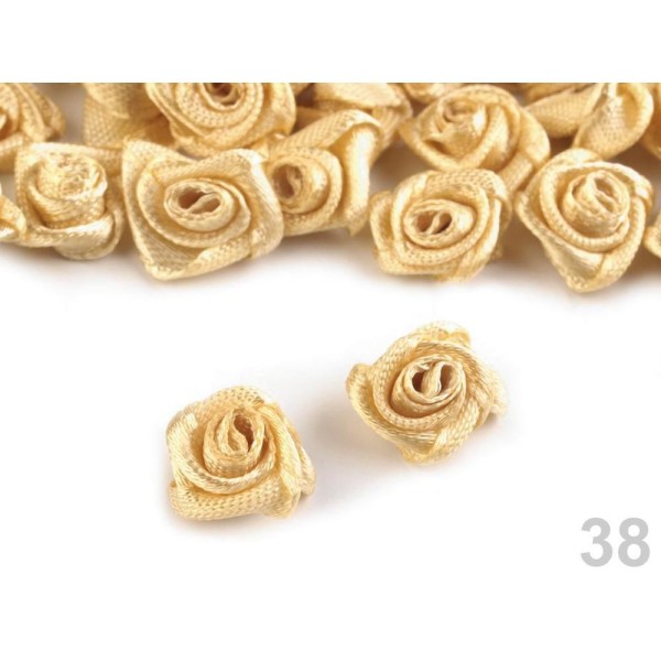 50pc 38 Soyeux Tissu Rose 12-15mm, Coudre-sur Appliques de Fleurs, de Vêtements, de Chaussures Décor - Photo n°1