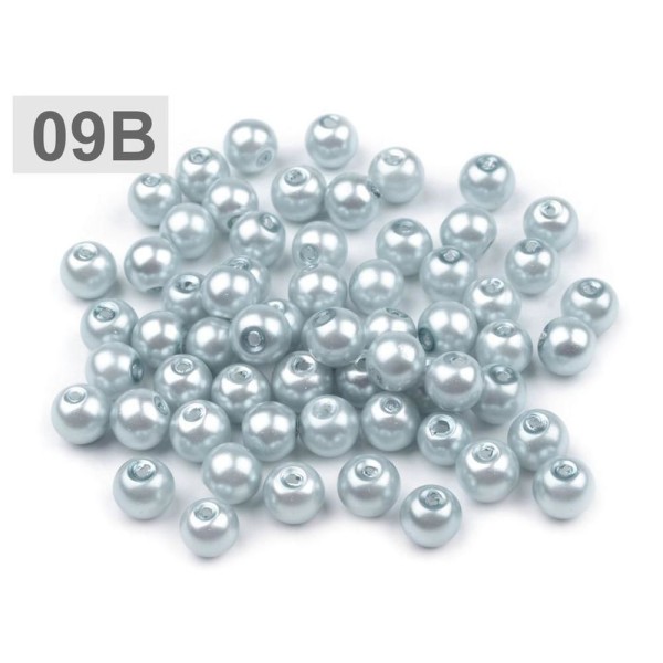 50g Colombe Gris Rond Verre Perles Imitation Perles de Ø6 Mm - Photo n°1